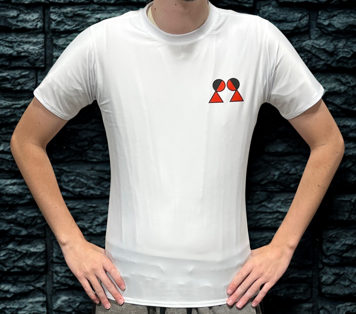 DANRHO White Compression Shirt - Pre-Printed Rash Guard with Design