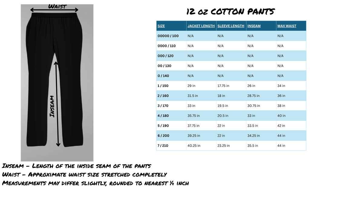 Black Cotton Pants 12oz