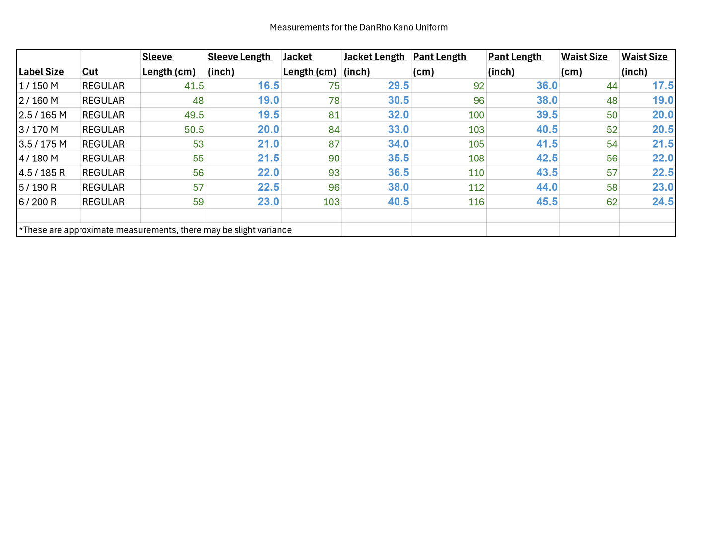 *DANRHO KANO Judo Uniform -- Blue