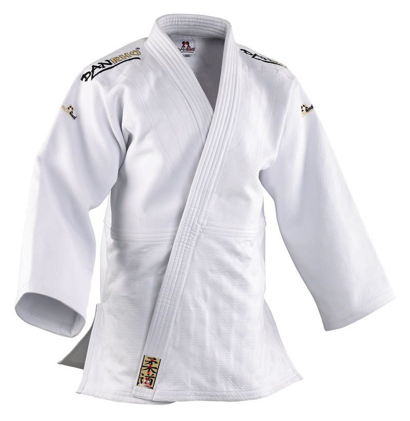 Kimono De Karaté DanRho Noir - 55% Coton, 45% Polyester - Taille 120 à 210, Livré Avec Ceinture Blanche