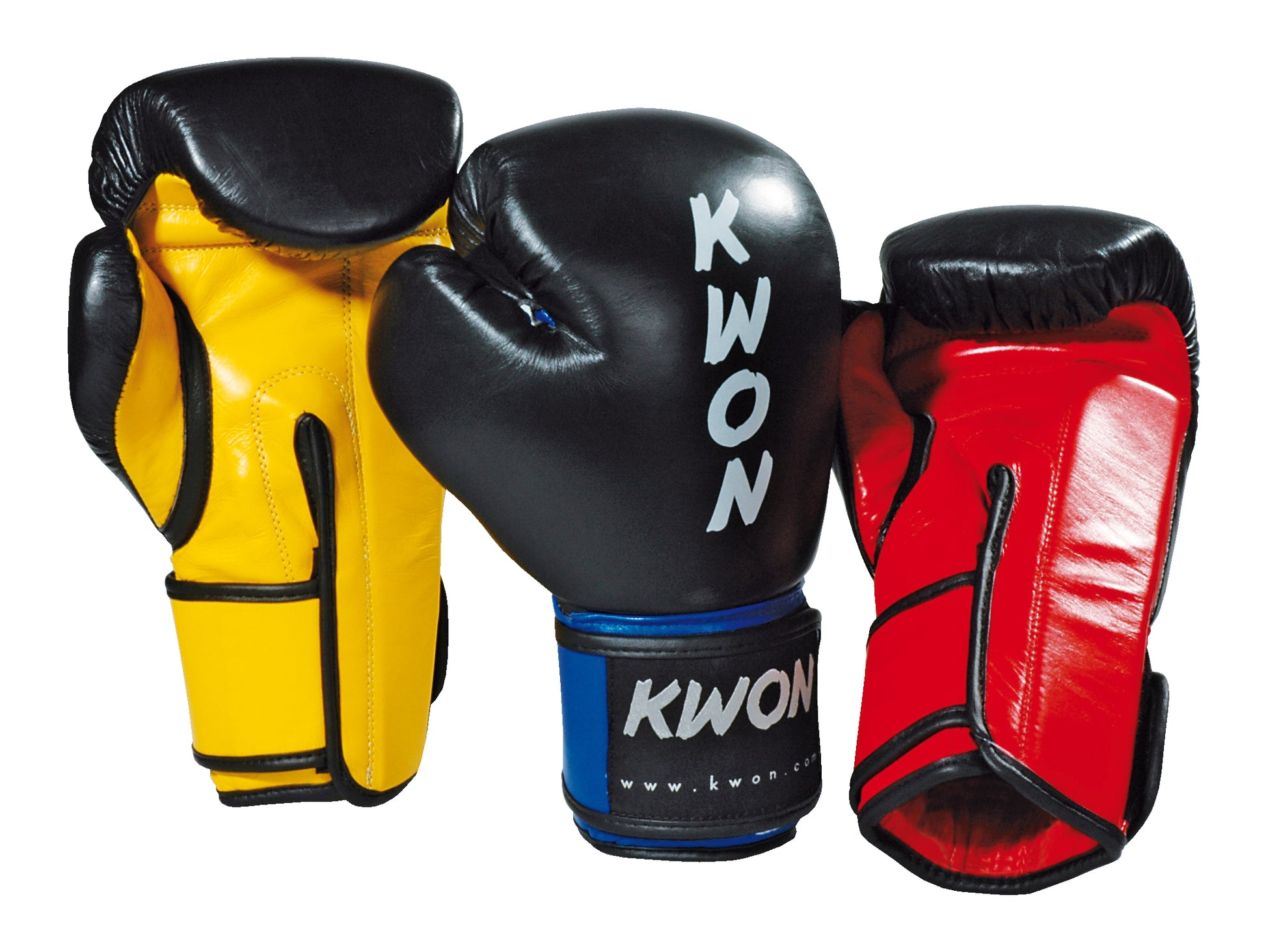 K.O. Champ Boxing Gloves Black/Yellow, Black/Red, Black/Blue, Brown – KWON USA